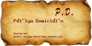 Pólya Domicián névjegykártya